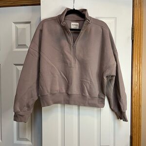 Abercrombie & Fitch Mauve Quarter-Zip Sweater